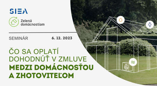 SIEA pozýva na seminár na tému „Zelená domácnostiam pre bytové domy“