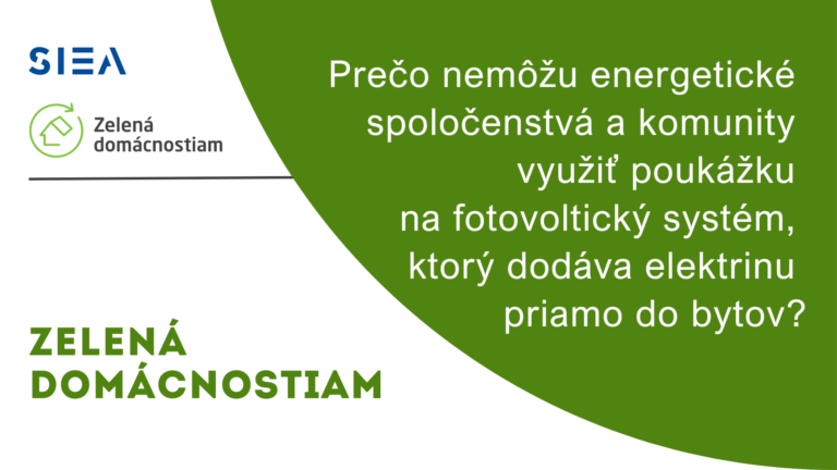 Prečo nie je možné využiť poukážku na fotovoltický systém, ktorý dodáva elektrinu priamo do bytov?